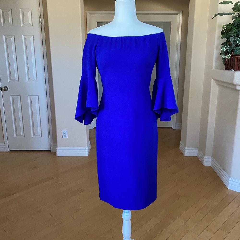 Chelsea28 Cobalt Blue Off-Shoulder Dress
